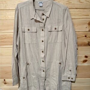 Duluth Trading Co Beige Long Sleeve Utility Dress